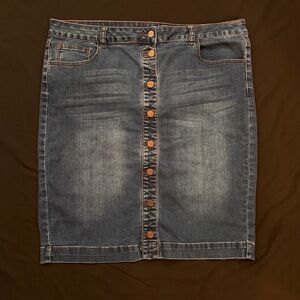 Classic Blue Denim Pencil Skirt